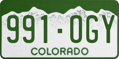 CO license plate 991OGY