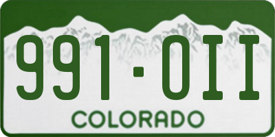 CO license plate 991OII