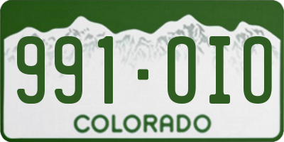 CO license plate 991OIO