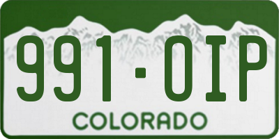 CO license plate 991OIP