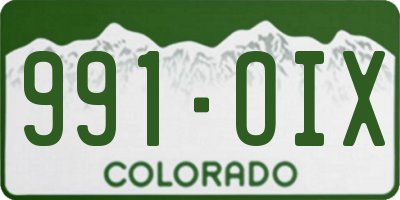 CO license plate 991OIX