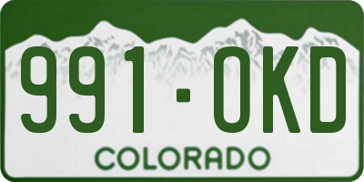 CO license plate 991OKD