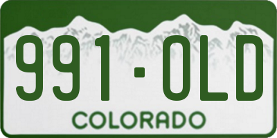 CO license plate 991OLD