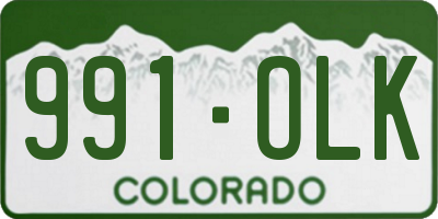 CO license plate 991OLK