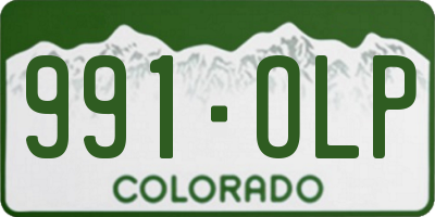 CO license plate 991OLP