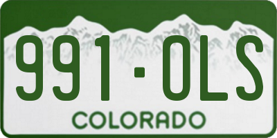 CO license plate 991OLS