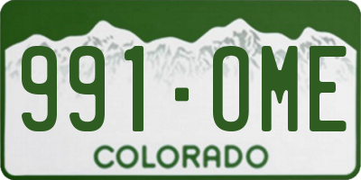 CO license plate 991OME