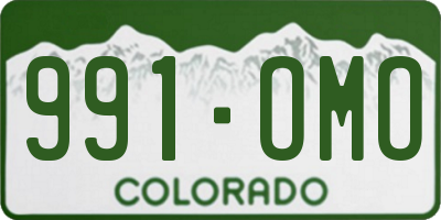 CO license plate 991OMO