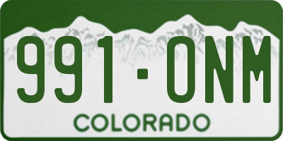 CO license plate 991ONM