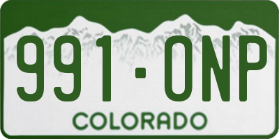 CO license plate 991ONP