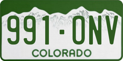 CO license plate 991ONV