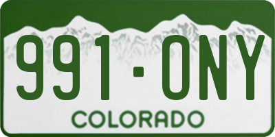 CO license plate 991ONY