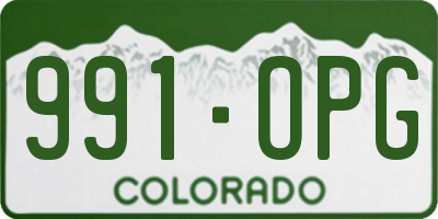 CO license plate 991OPG