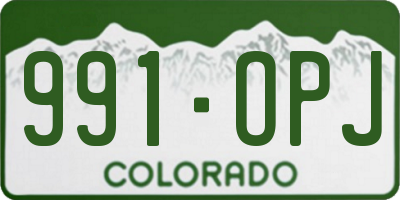 CO license plate 991OPJ