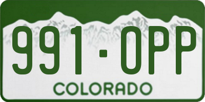 CO license plate 991OPP