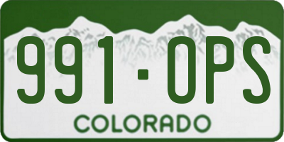CO license plate 991OPS