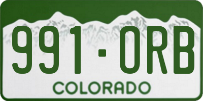 CO license plate 991ORB