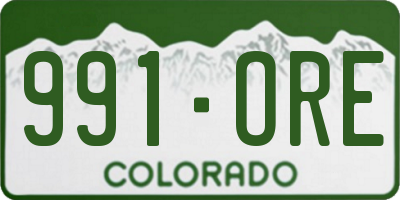CO license plate 991ORE
