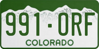 CO license plate 991ORF