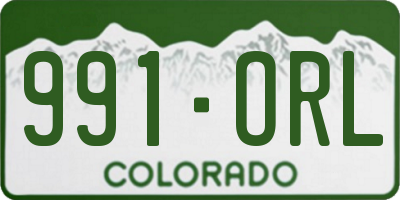 CO license plate 991ORL