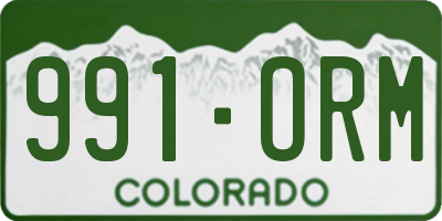 CO license plate 991ORM