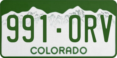 CO license plate 991ORV