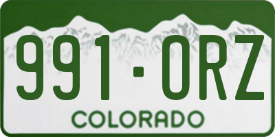 CO license plate 991ORZ