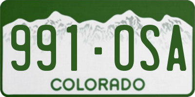 CO license plate 991OSA