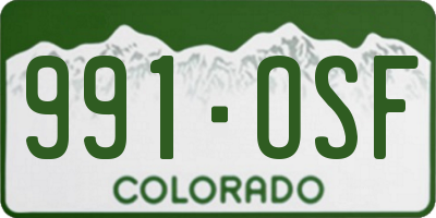CO license plate 991OSF