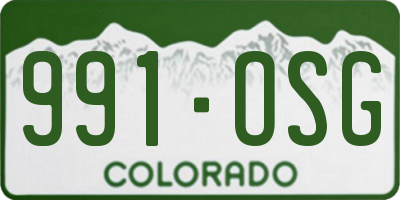 CO license plate 991OSG