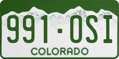 CO license plate 991OSI