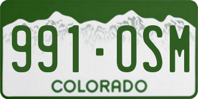 CO license plate 991OSM