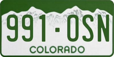 CO license plate 991OSN