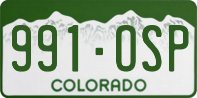 CO license plate 991OSP