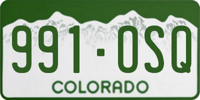 CO license plate 991OSQ