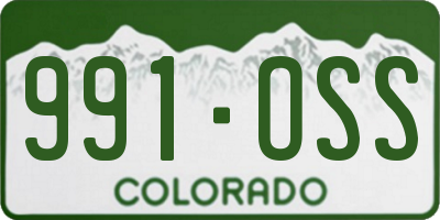 CO license plate 991OSS