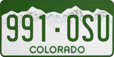 CO license plate 991OSU