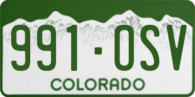 CO license plate 991OSV
