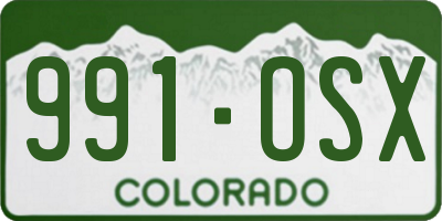 CO license plate 991OSX