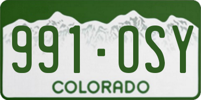 CO license plate 991OSY
