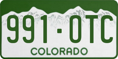 CO license plate 991OTC