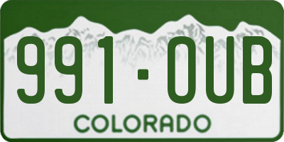 CO license plate 991OUB