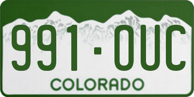 CO license plate 991OUC