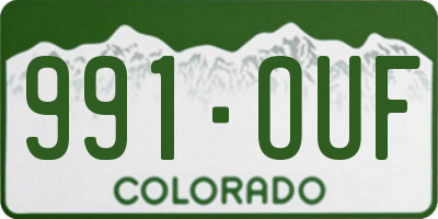 CO license plate 991OUF