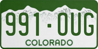 CO license plate 991OUG