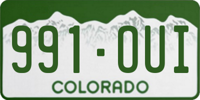CO license plate 991OUI
