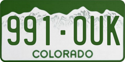 CO license plate 991OUK