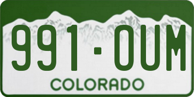 CO license plate 991OUM