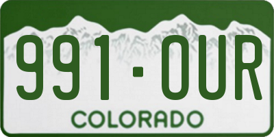 CO license plate 991OUR