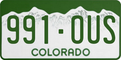 CO license plate 991OUS